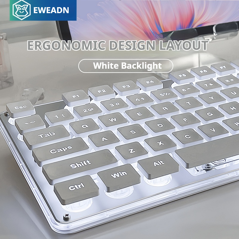 Desk Setup Keyboard - EWEADN V3 무선 무음 사무용 키보드