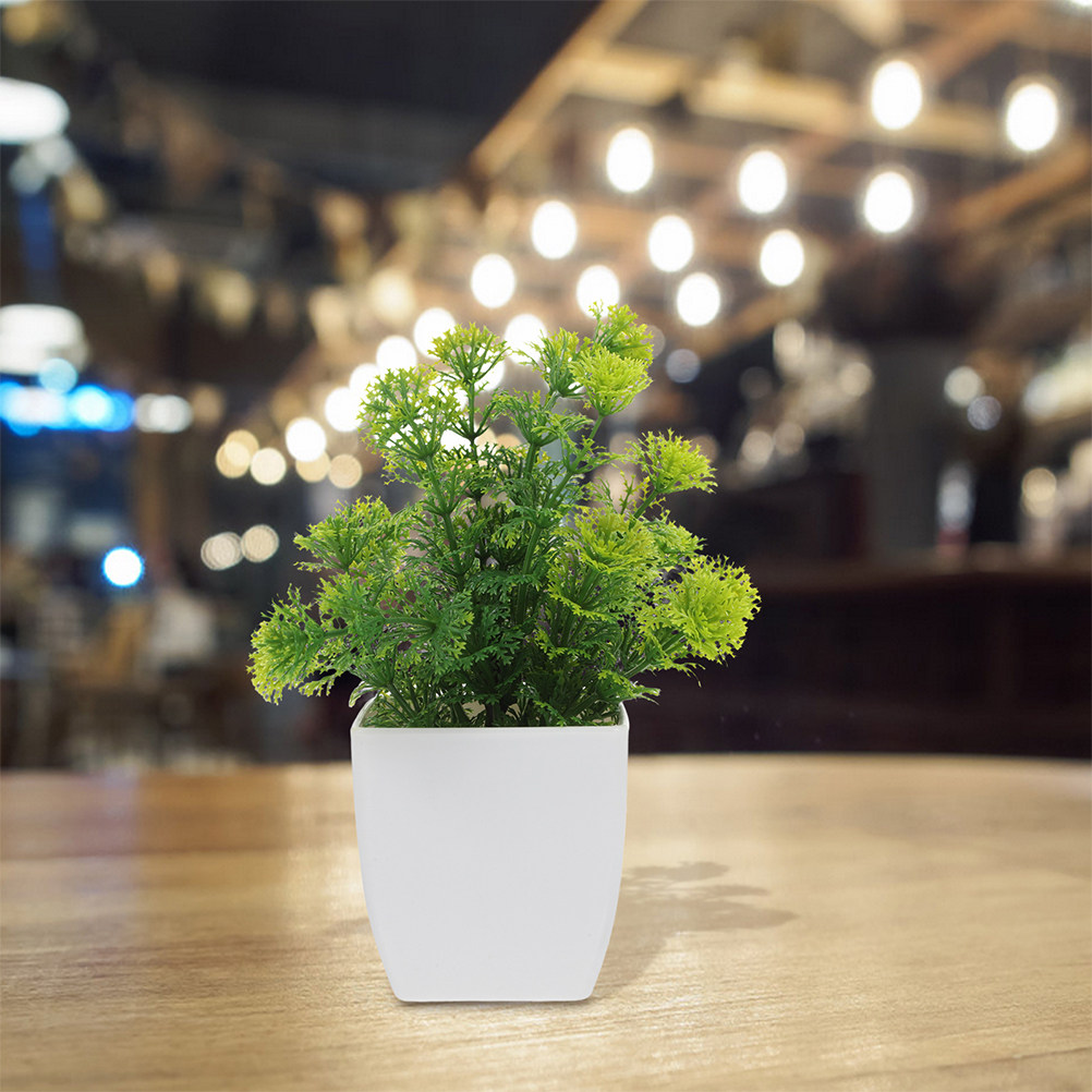 Plant Pot Small Desk - 2개입 소형 인조 분재 나무 실내