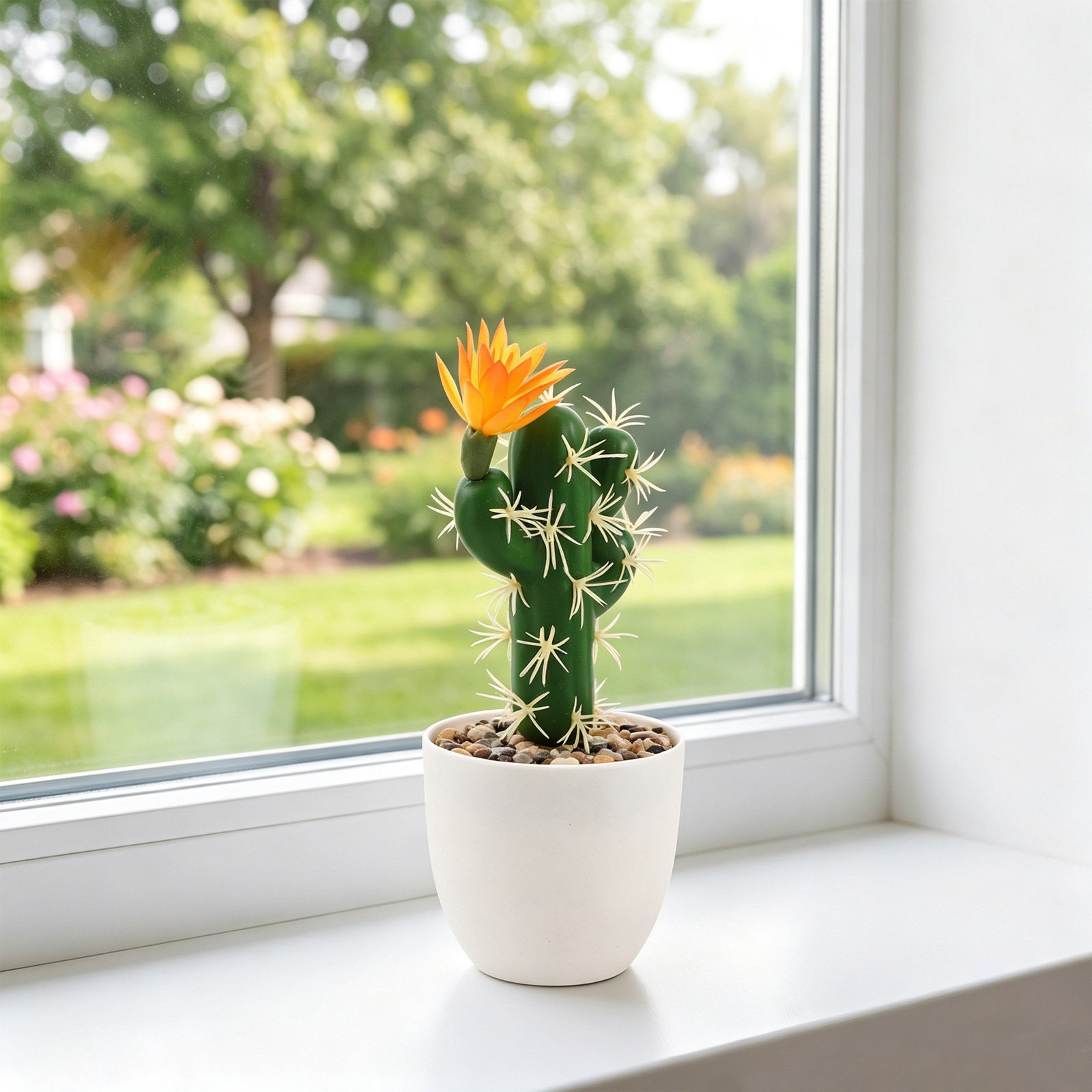 Plant Pot Small Desk - 7인치 미니 인조 선인장 화분에 심은
