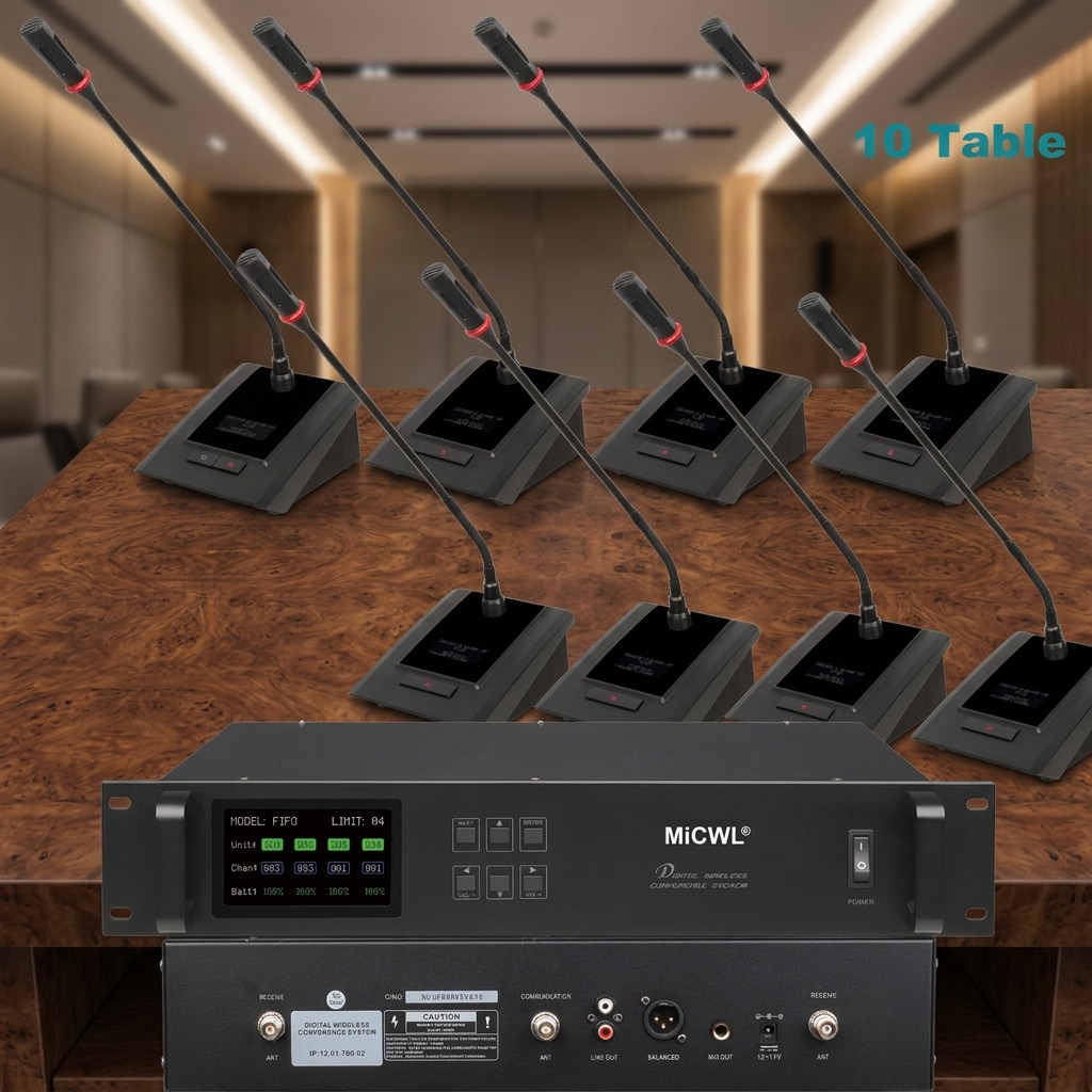 Desk Room Setup - MiCWL 디지털 무선 구즈넥 마이크 회의