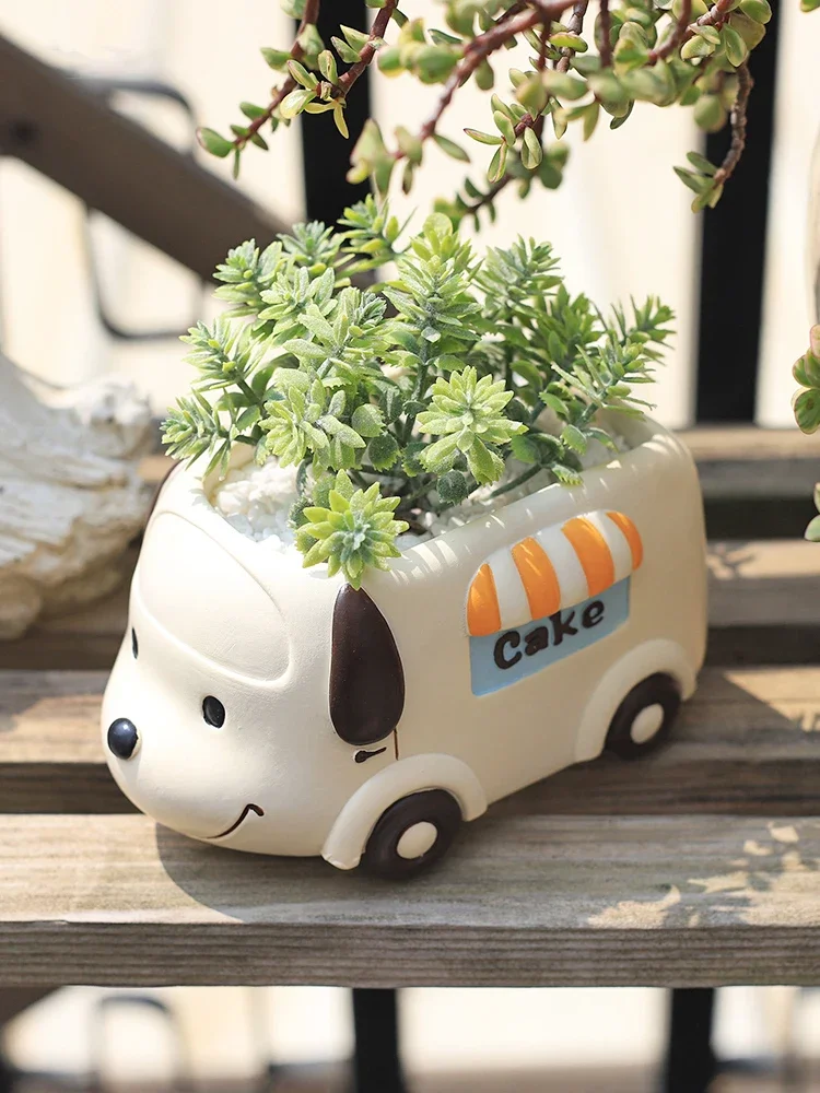 Plant Pot Small Desk - 음식 트럭 동물 작은 화분 송진