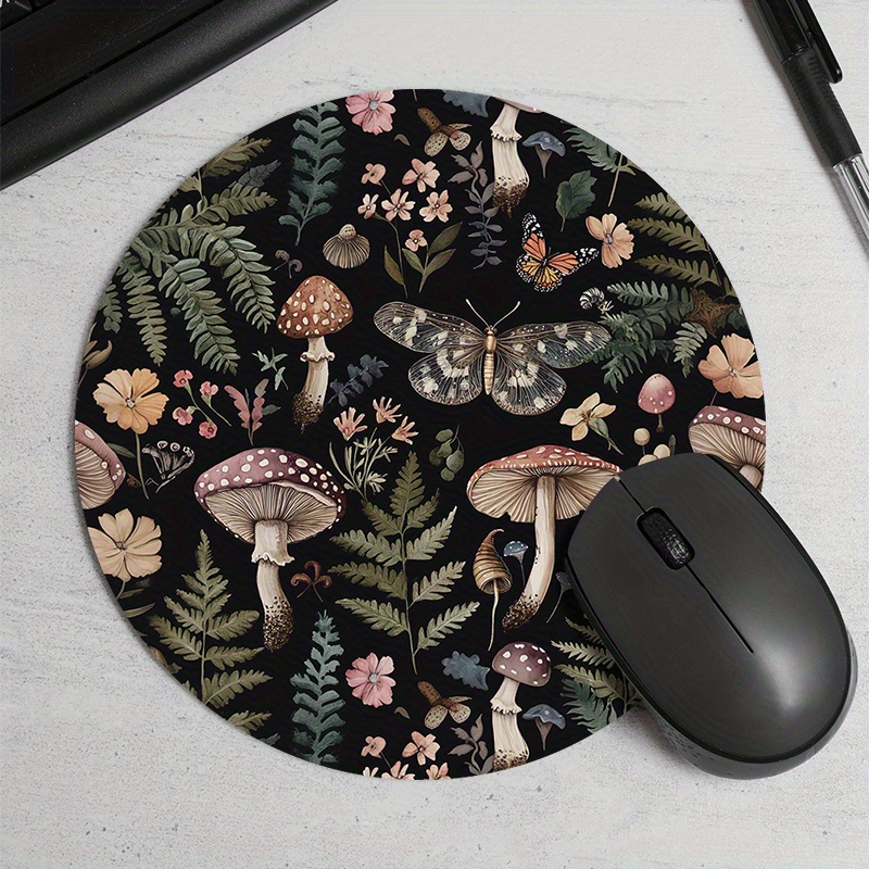 Desk Setup Keyboard - 라운드 포레스트 플랜트 마우스 패드 고무
