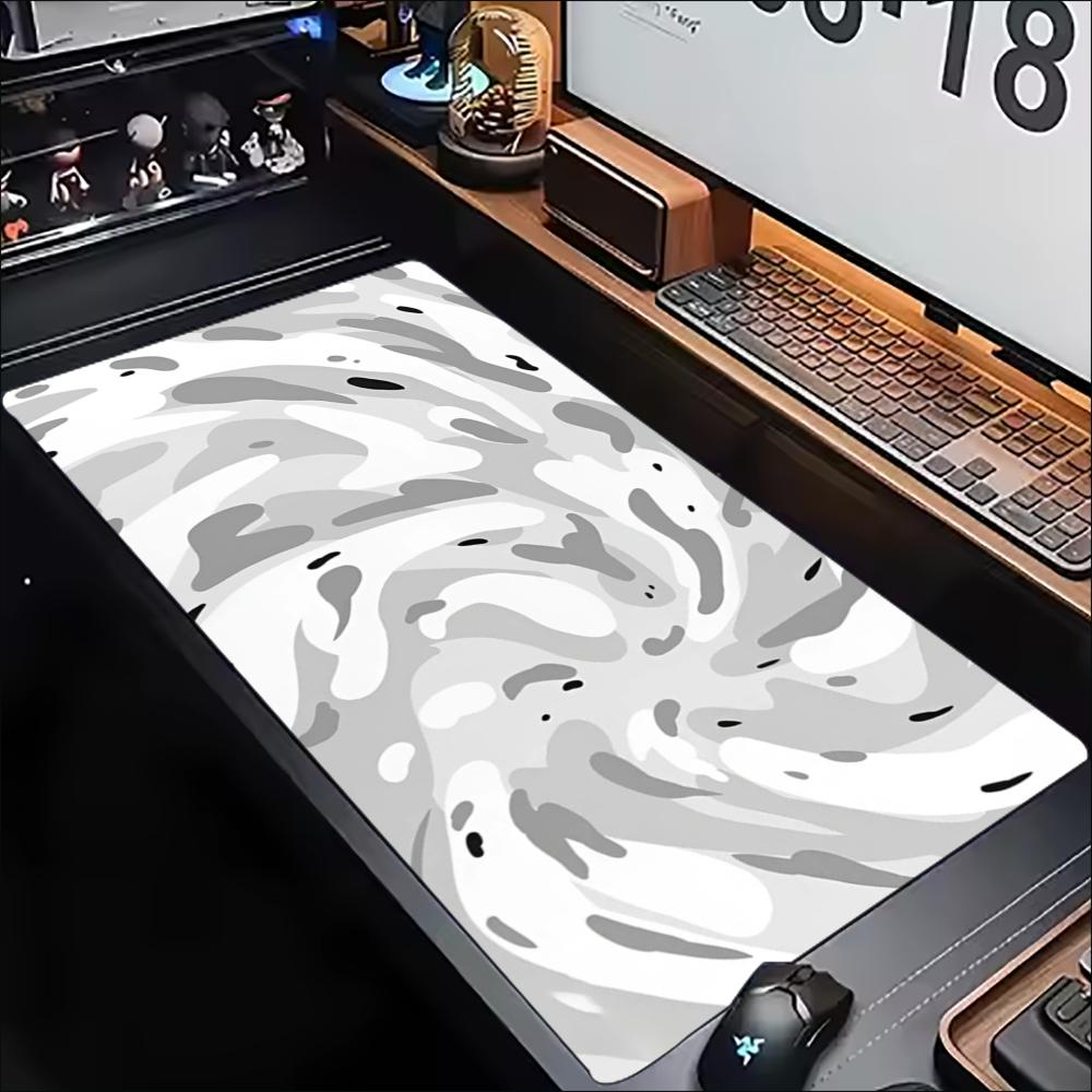 데스크 매트 그레이 화이트 지형학적 소용돌이 프린트 스 - Desk Setup Grey 리뷰 및 가격