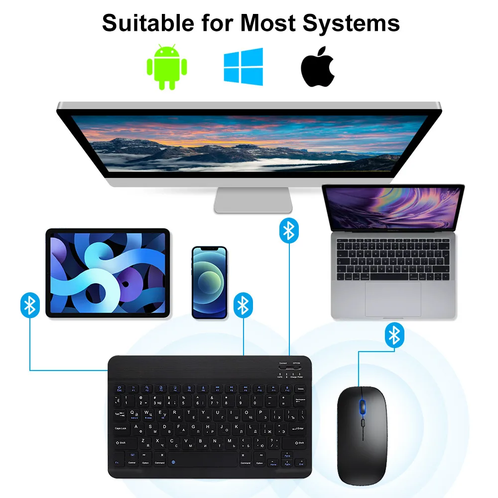 새로운 2025 블루투스 무선 키보드 마우스 IOS 안 - Desk Setup Keyboard 리뷰 및 가격