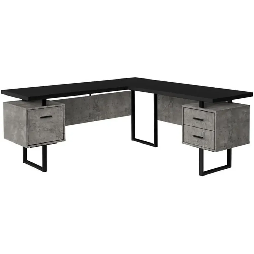 홈 오피스용 수납공간이 있는 L자형 70 컴퓨터 책상, - Desk Setup Grey 리뷰 및 가격