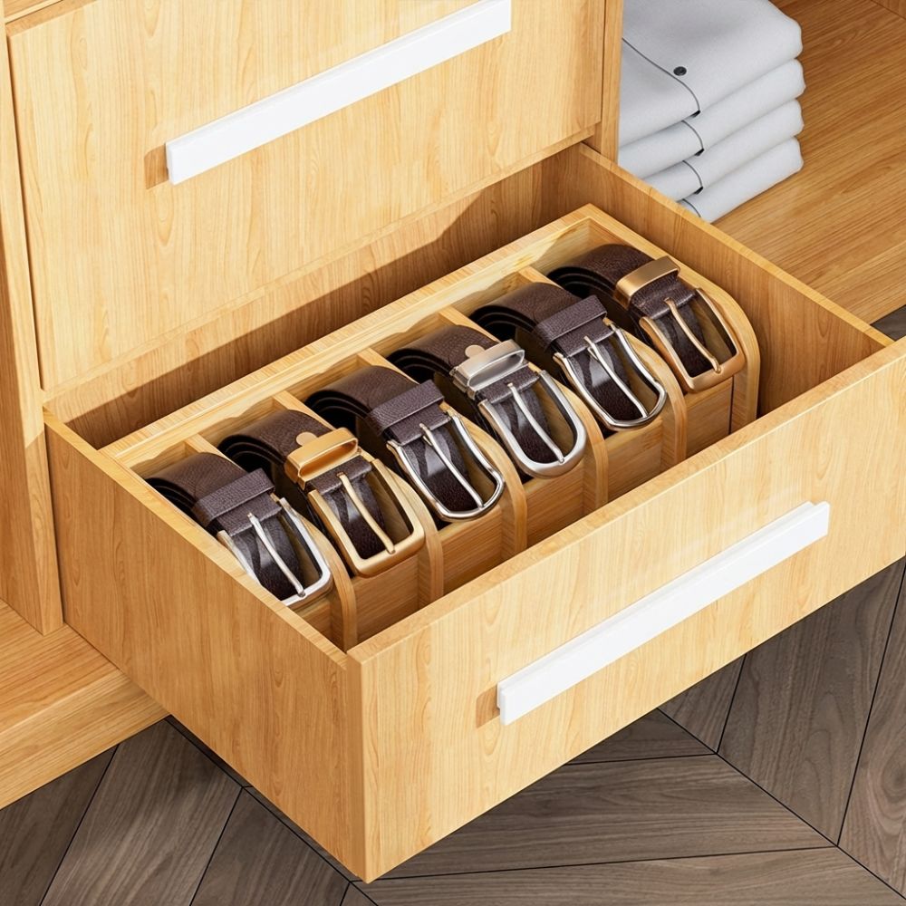 대나무 벨트 정리함 공간 절약 다기능 벨트 랙 6칸 친 - Drawer Organizer Bamboo 리뷰 및 가격