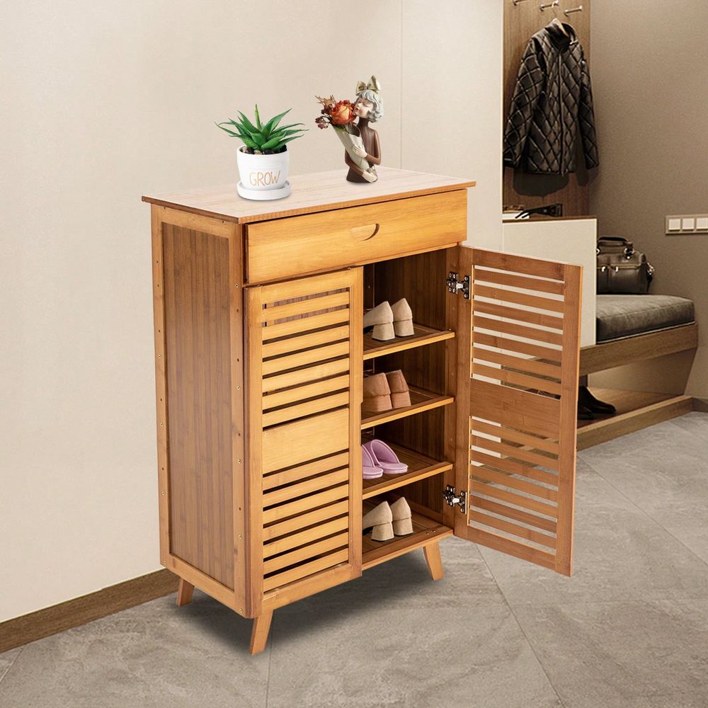 2개의 도어 서랍이 있는 대나무 신발장, 입구용 35. - Drawer Organizer Bamboo 리뷰 및 가격