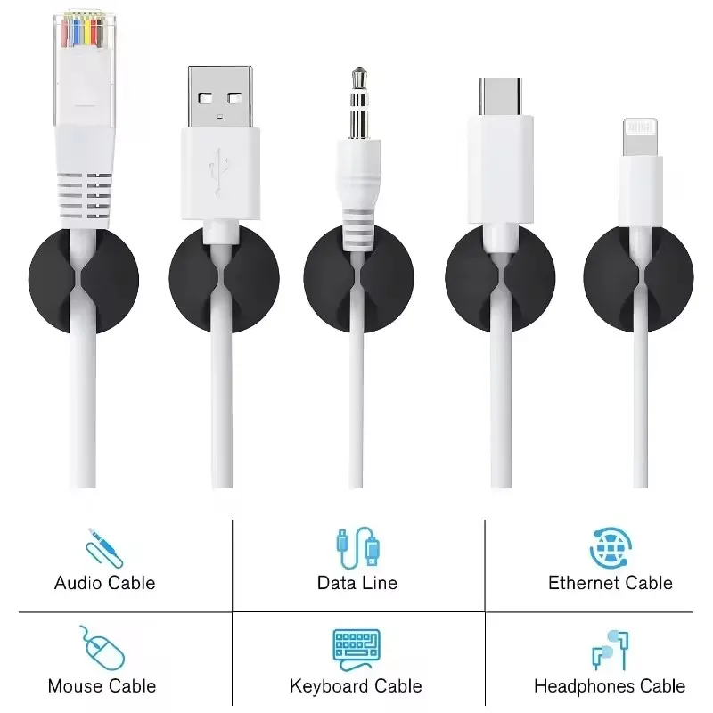 케이블 클립 전화 코드 홀더 USB 데이터 라인 실리콘 - Desk Setup Cable Management 리뷰 및 가격