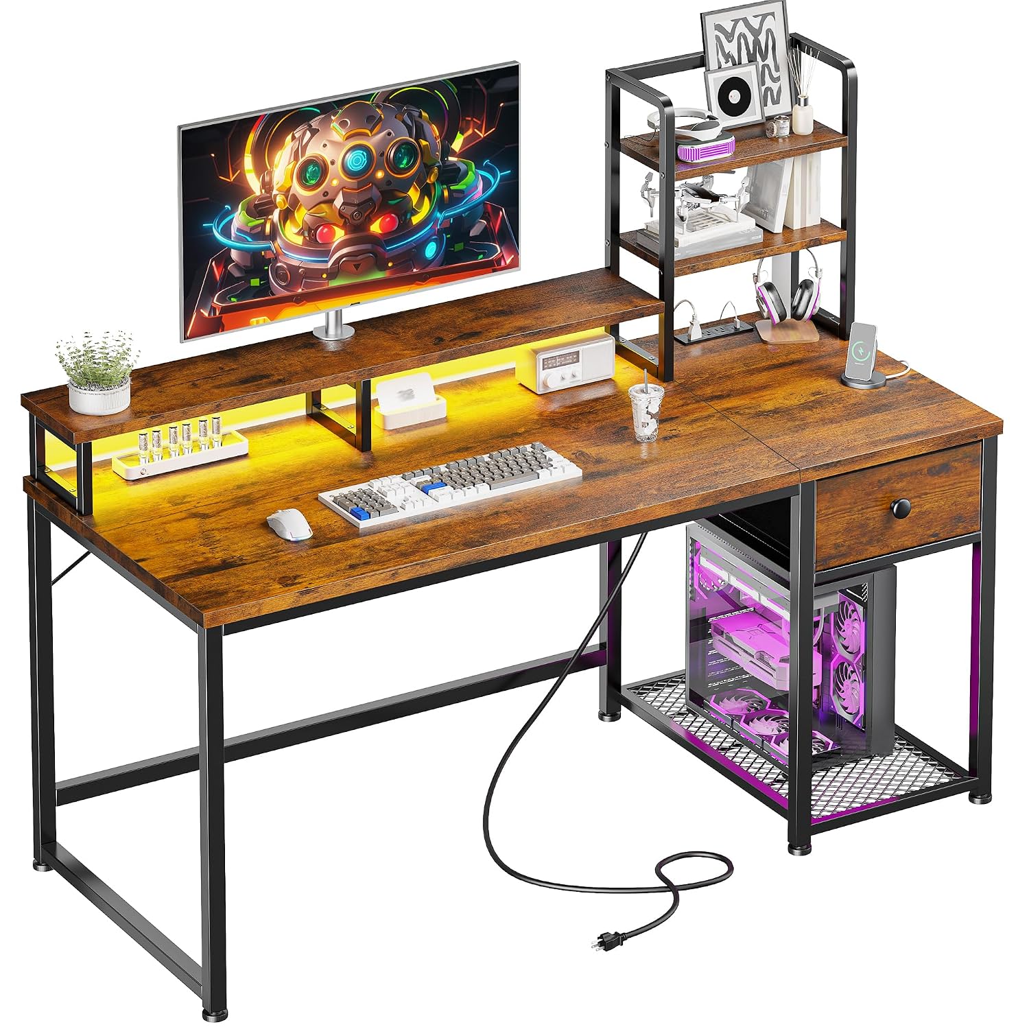 십대 침실 게임용으로 적합한 44인치 브라운 색상의 맞 - Desk Setup In Small Bedroom 리뷰 및 가격